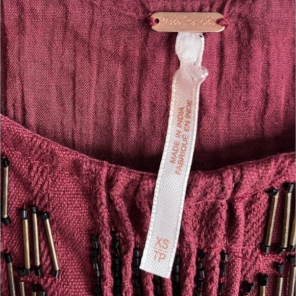 Free People Showroom Geo Drop Waist Beaded Boho Dress - Picture 4 of 12